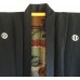 Men's Vintage Haori Samurai Kamon black silk JINJA NO O BASHI - Made in Japan