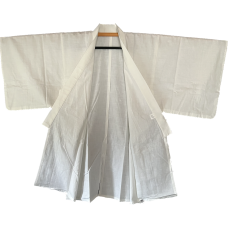 Men's Traditional Japanese Kimono Hangi Cotton Bleached Size 2L HandMade in Japan