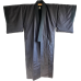 Antique kimono japonais Maruni Tachibana montsuki soie noire homme 