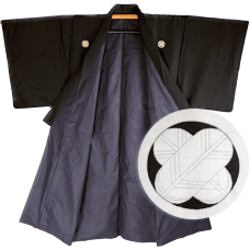 Men's Vintage traditional Japanese kimono TakanoHane Montsuki
